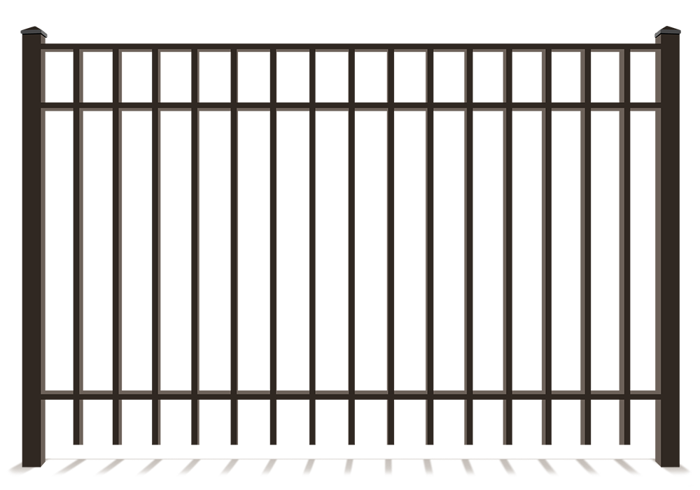 3 rail aluminum fence with extended pickets