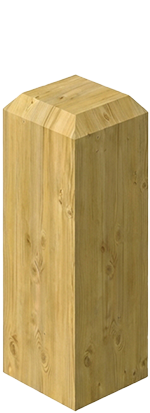 Chamfer top wood fence post