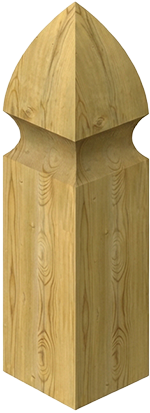 French gothic wood fence post