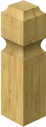 Mediterranean top wood fence post