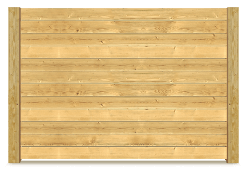 Horizontal wood fence