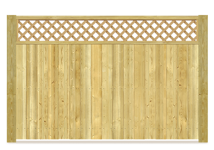 Lattice Top wood fence