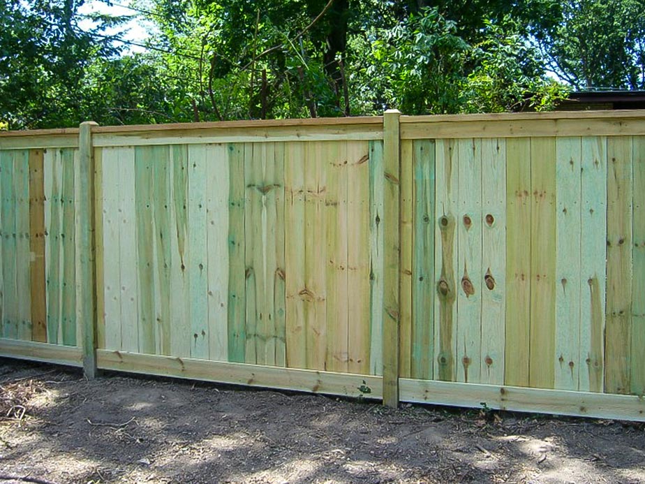 Wood fence installation